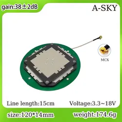 Medição ativa de 8 frequências de alta precisão, sistema interno de quatro sistemas, GNSS, GPS, antena RTK