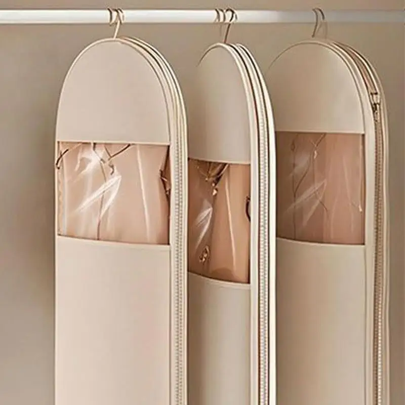 

Suit Bags For Closet Storage Hangable Clothes Bag With Self-Compression Zipper Space-Saving Organizer For Home Travel Wedding