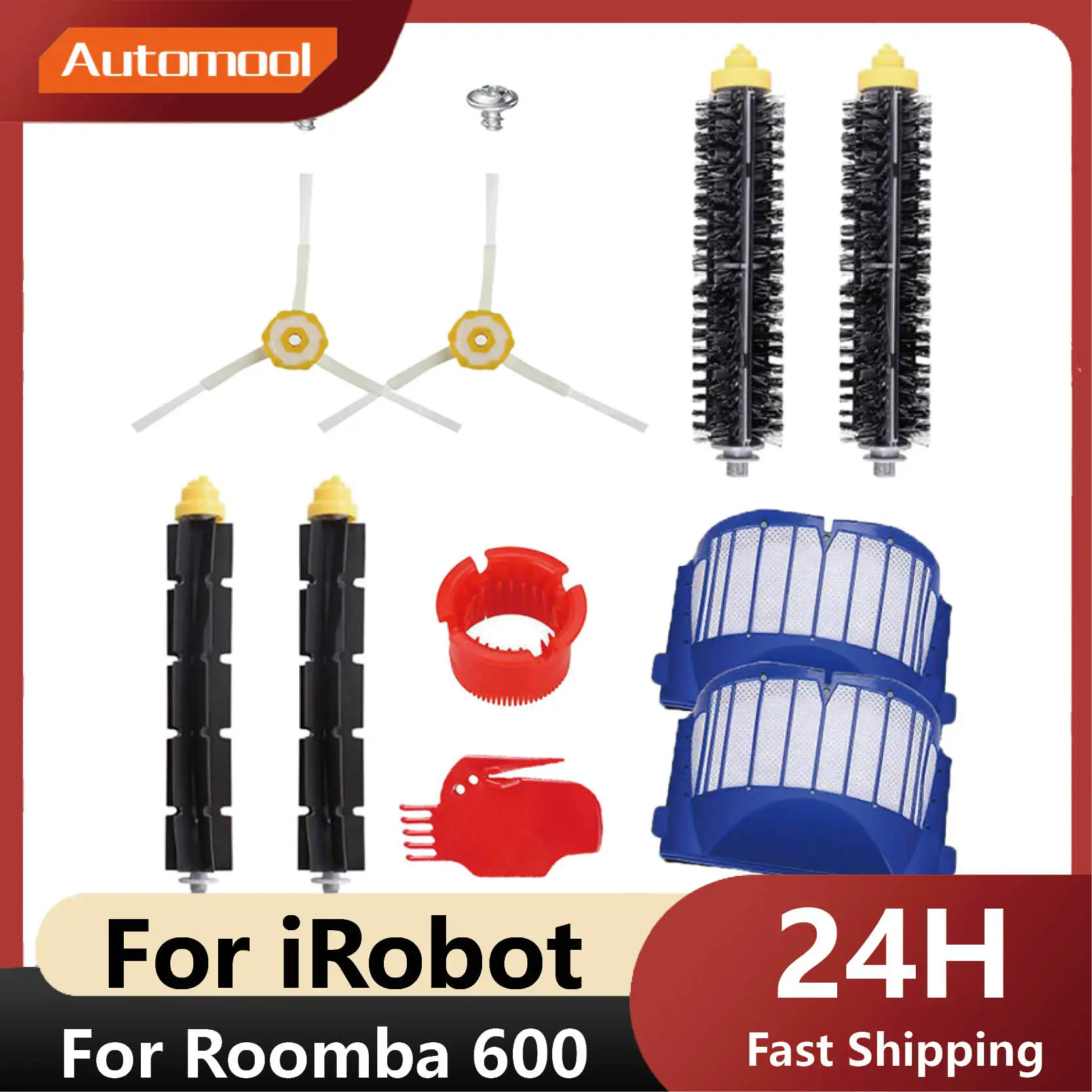 

For iRobot Roomba 600 Series 610 620 625 630 650 660 680 Vacuums Cleaner Parts Replacement Main Side Brush Hepa Filter Accessory