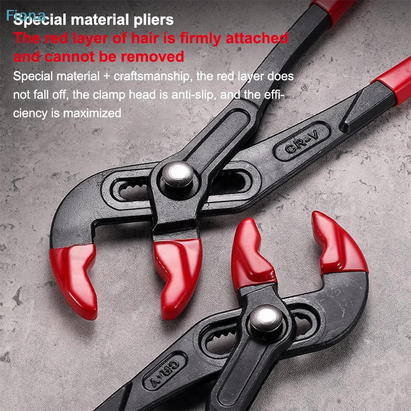 ☭CR-V Water Pump Pliers  Extra Large Opening Anti-Slip Clamping Wrenches for Plumbing & Pipe Repair