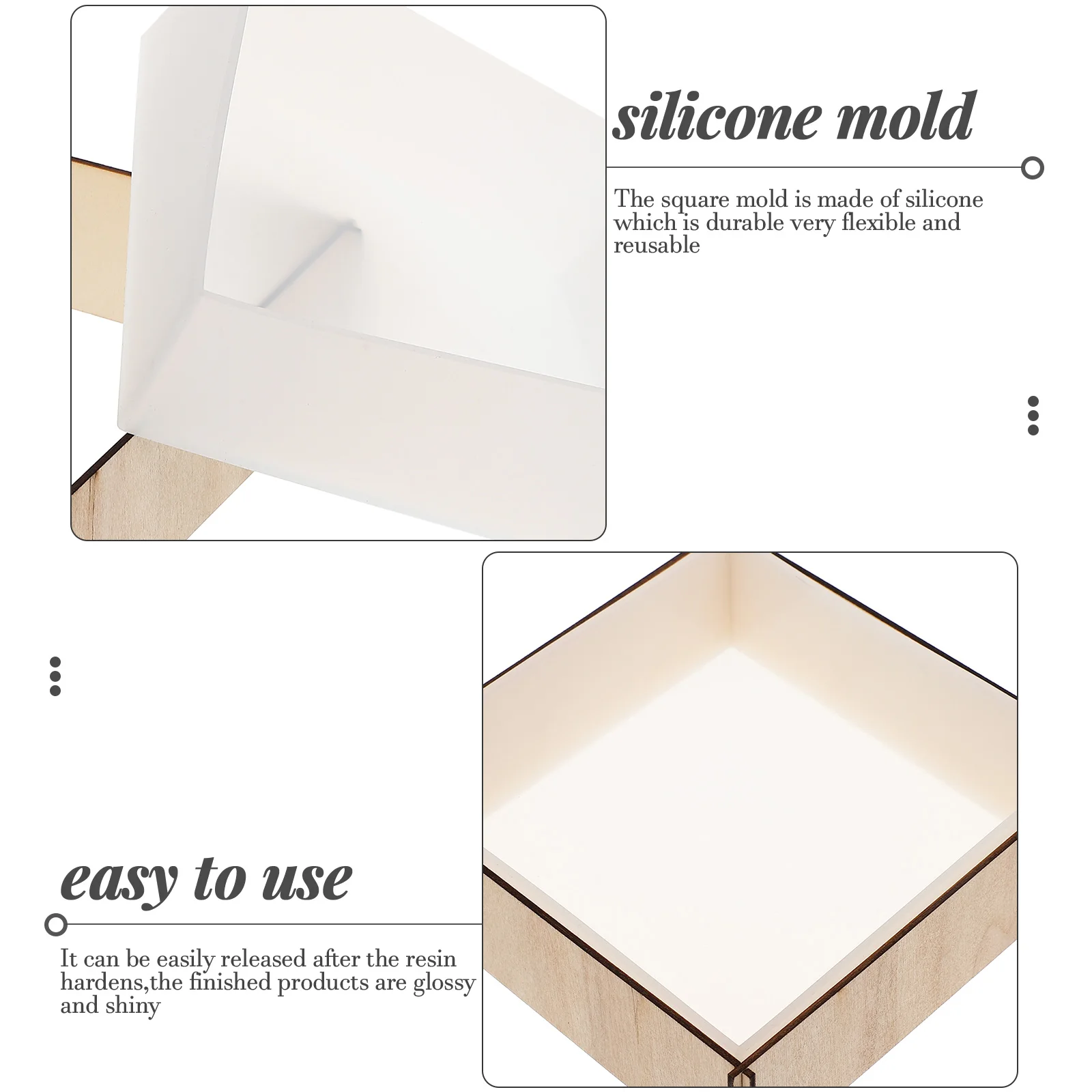 

Square Silicone Mold For Diy Specimen Reusable Craft Mold Dried Flower Resin Epoxy Uv Soap Polymer Clay Wax Plaster Desktop