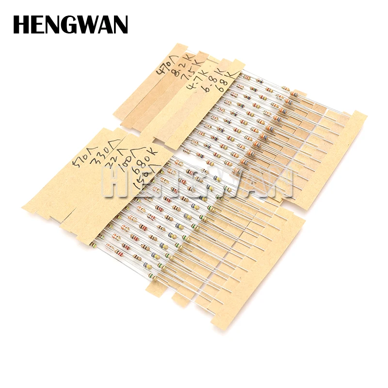 640pcs 1/8W Carbon Film Resistor Kit 5% Resistance Assorted Set 64valuesX10pcs 1R - 10M ohm 0.125W Sample Pack