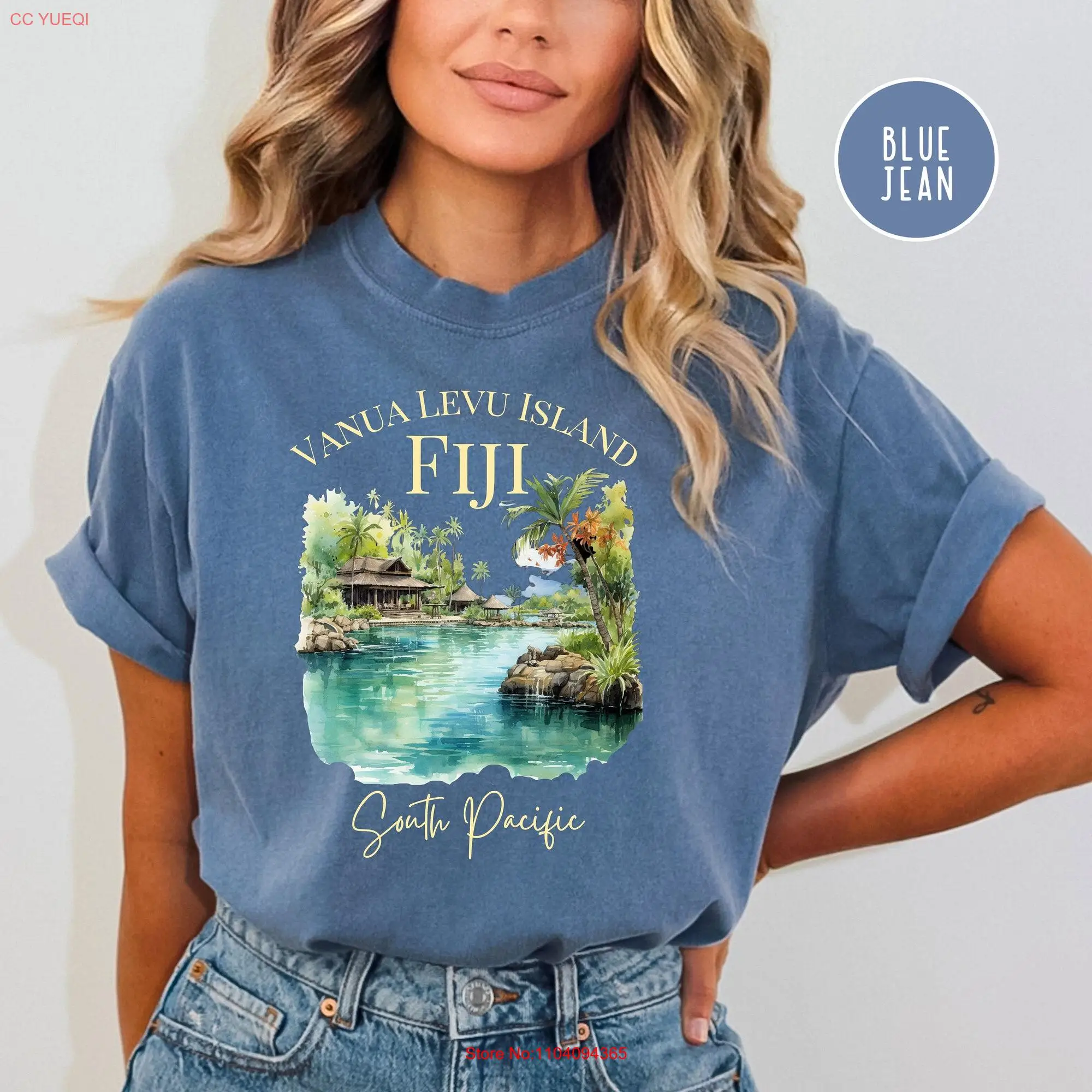 

Vanua Levu Island Fiji Comfort Colors T Shirt Vacation GifT Vanu Beach long or short sleeves