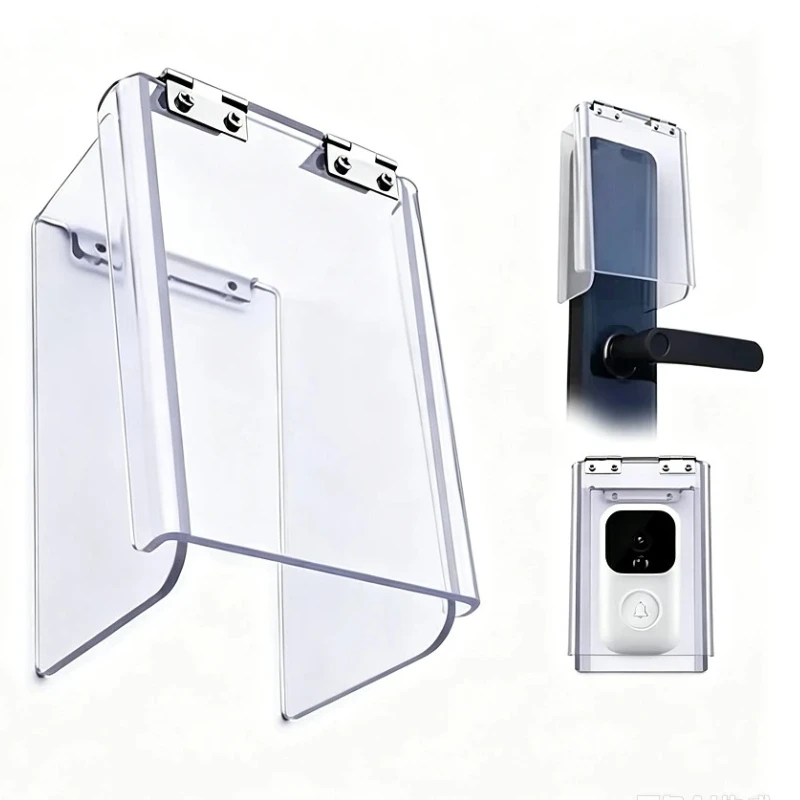 Smart Door Lock Waterproof Cover Fingerprint Lock Outdoor Flip Cover Rainproof  Transparent Plastic Cover