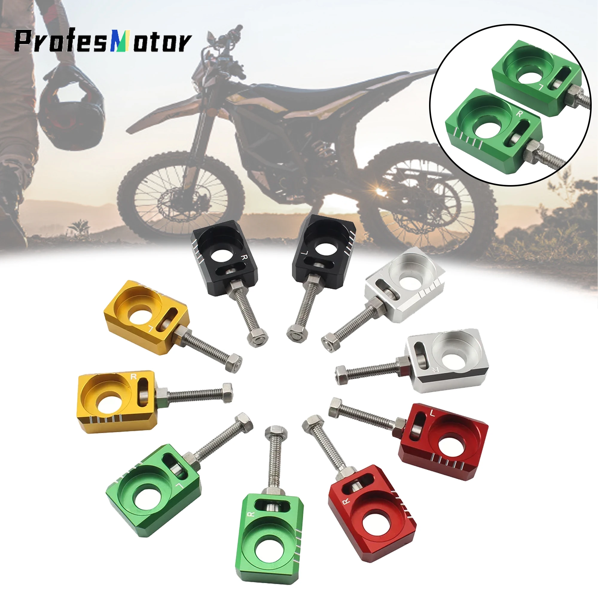 

Motorcycle Accessories For Sur-ron Light Bee Aluminum Alloy Sting Axle Block Chain Adjuster Enduro Dirt Bike Motocross Drop Ship