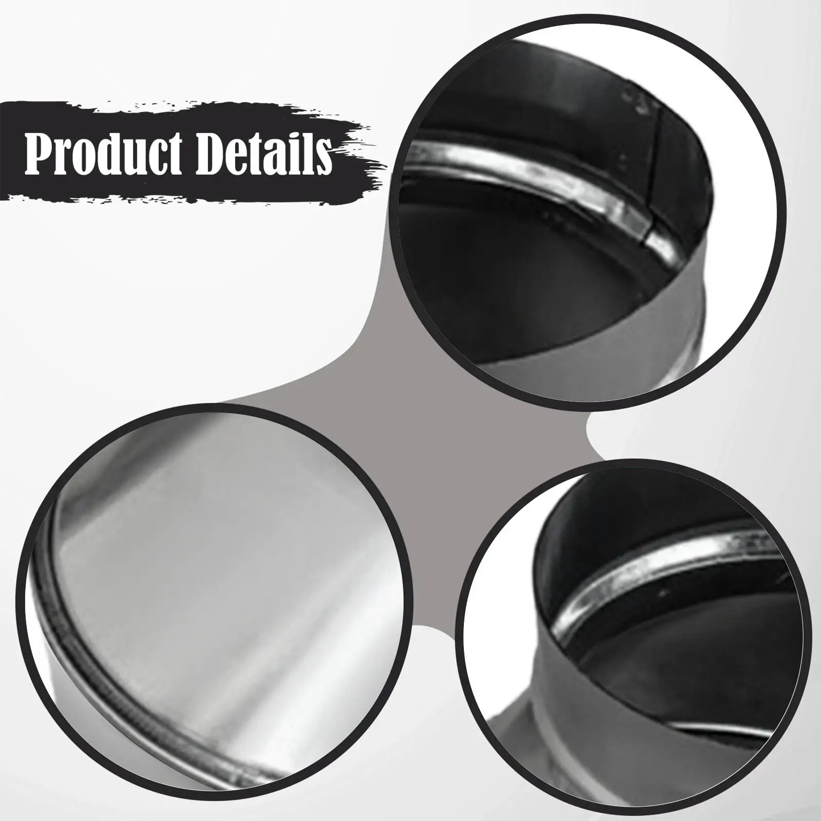 Silver Iron Duct Increaser Coupling Connector Air Pipe Fitting for Range Hood Dryer Vent Sealing