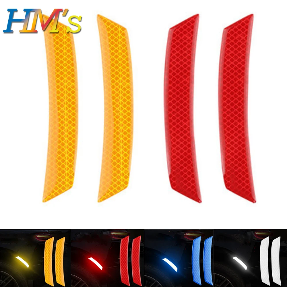 

2pcs/set Car Reflective Safety Strip Stickers For Mini Cooper Bumper Car Wheel Eyebrow Reflective Sticker