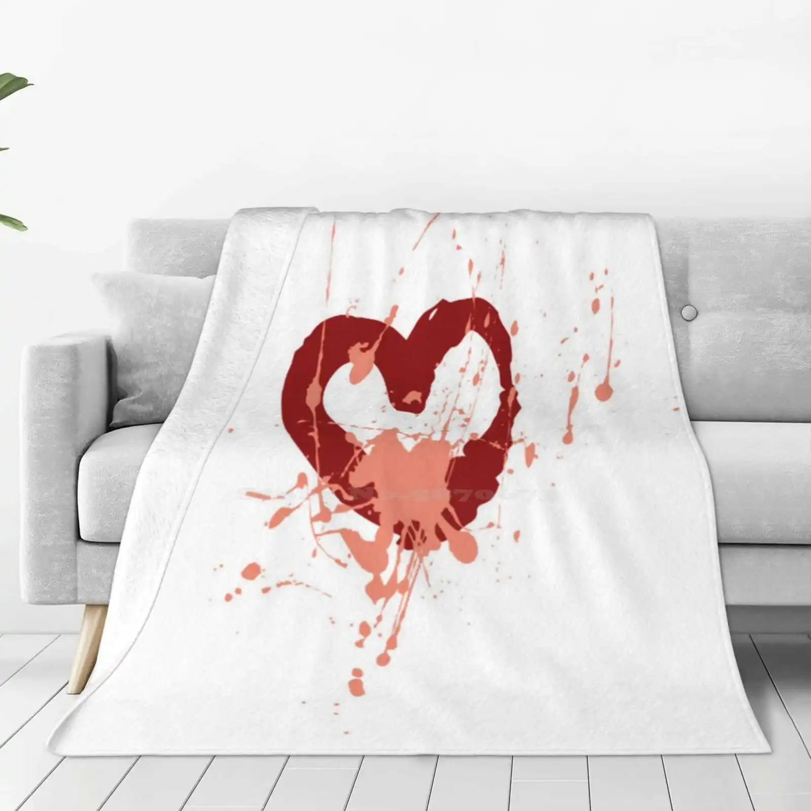 Splashed Heart Fashion Soft Warm Throw Blanket Heartdesigns Couples Abstract Valentinesday