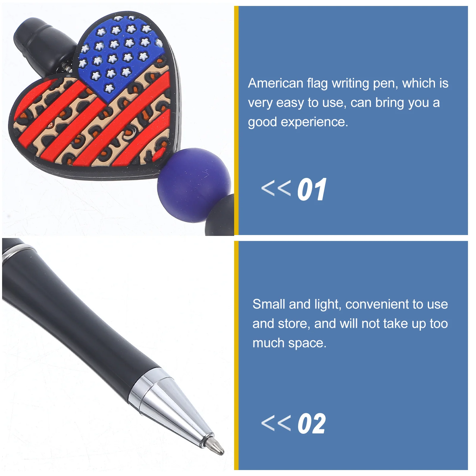 

Heart Shaped American Flag Gel Pen Silicone Material Smooth Writing Pen Ideal for Students Teachers Office Use