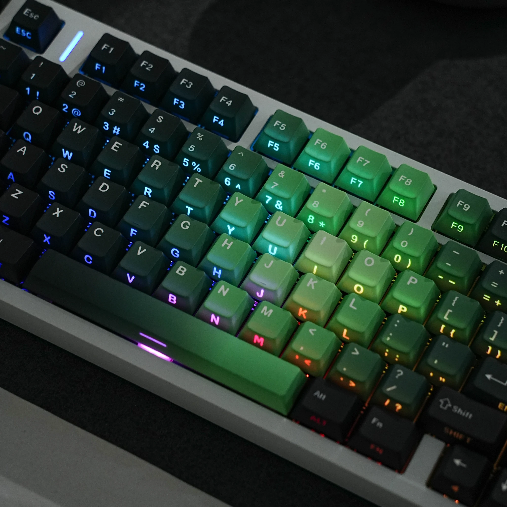 Ripple Keycaps Dye-Sub Side-lighted Cherry Profile South-facing For Mechanical Keyboard Spanish Arabic French German Russian