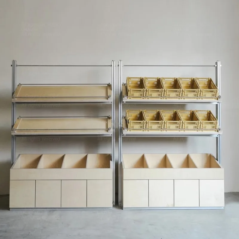 Shopping Mall Birch Ocean Plate Aluminum Profile Display Rack Floor-to-ceiling Sample Display Rack Office Area Background
