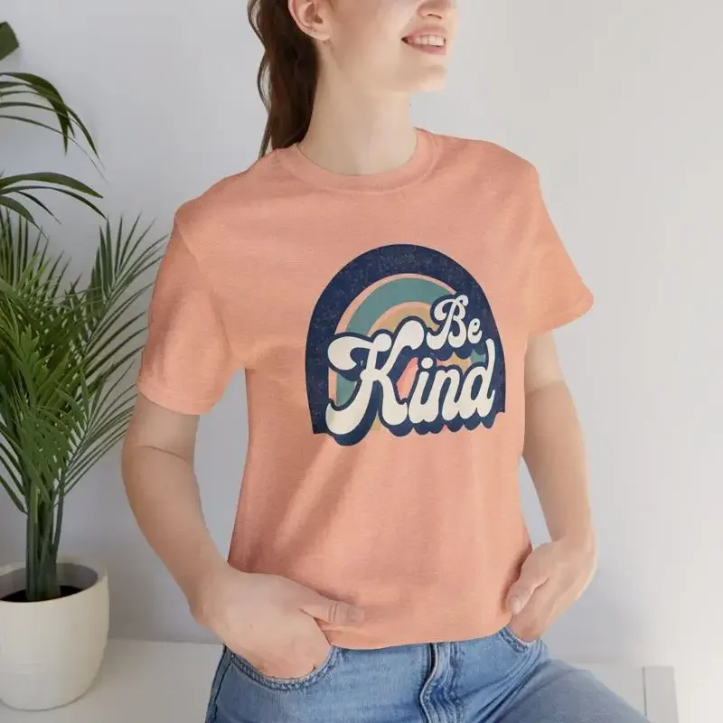 Be Kind T-Shirt im Vintage-Stil, positiv, inspirierend