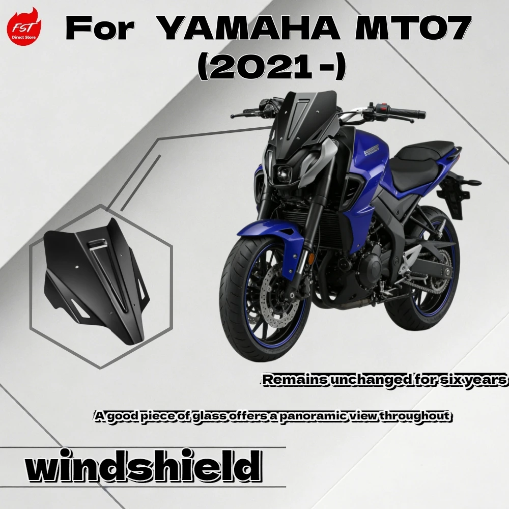 

Aluminum Alloy Windshield For Y amaha MT07 2021+ Durable Sport Wind Deflector Modified Fairing Kit