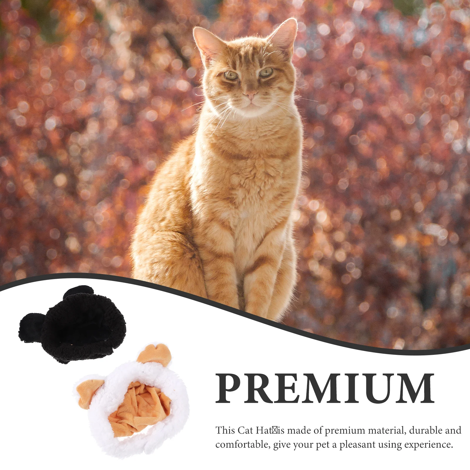 

2Pcs Cat Hat Warm Pet Protective Puppy Hat Cartoon Shape Adjustable Soft Comfortable Winter Cover Lovely Headwear