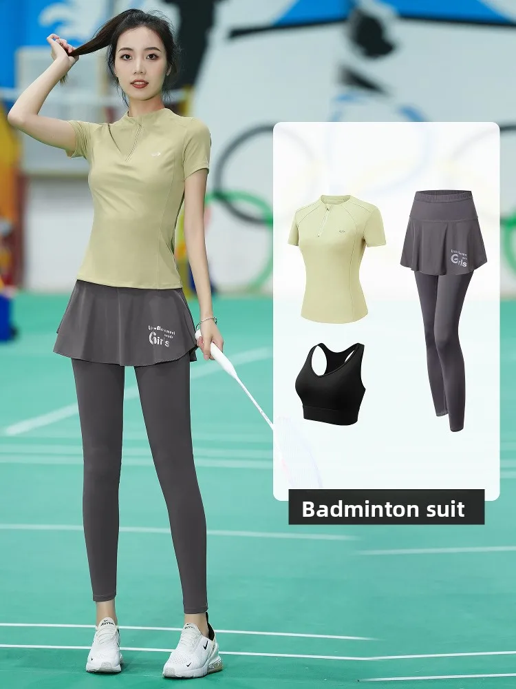 

Дышащий комплект для бадминтона Qui Dry, женский летний ор Sve, высокоэластичная одежда для фитнеса, утягивающая пот для утреннего бега...