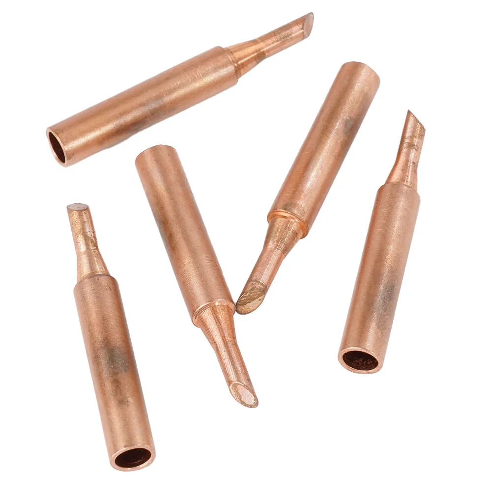 5pcs 900M-T Copper Soldering Iron Tips Lead-Free Welding Solder Tip 933.907.951 Soldering Tools Electric Soldering Iron Tip