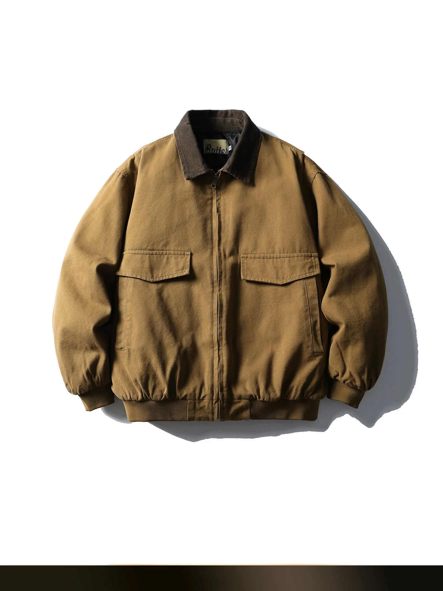 

Nted American Retro Barn Color Blo Collar Workwear Cotton Jaet Loose Warm Detroit Cotton Coat Youth Casual Zipper Closure