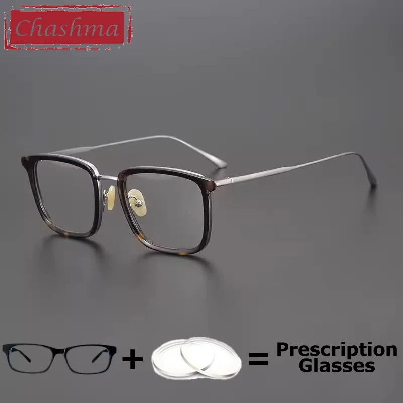 

Chashma Titanium Prescription Reading Men Glasses Frame Acetate Myopia Glasses Luxury Fashion Optical Multifocal Lenses