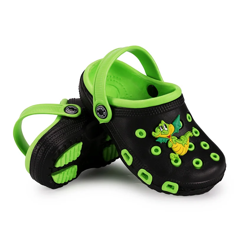 EUR24-35 Children Mules Clogs Kids Summer Garden Cute Cartoons Shoes Girl Boy Beach Shoes Candy Color Hole Baby Shoes Sandals