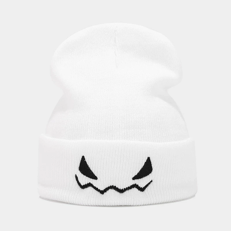 Halloween Pumpkin Warm Knitted Hat for Women Outdoor Brimless Orange Cap Fashionable Versatile Slouchy Beanies view 6