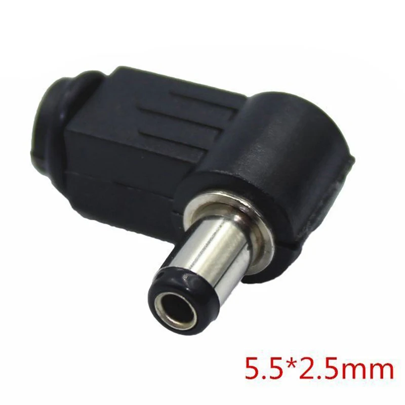 1 قطعة 5.5*2.5 مللي متر تيار مستمر التوصيل 90 درجة الكوع تيار مستمر قابس طاقة الأسلاك الجمعية سلك لحام