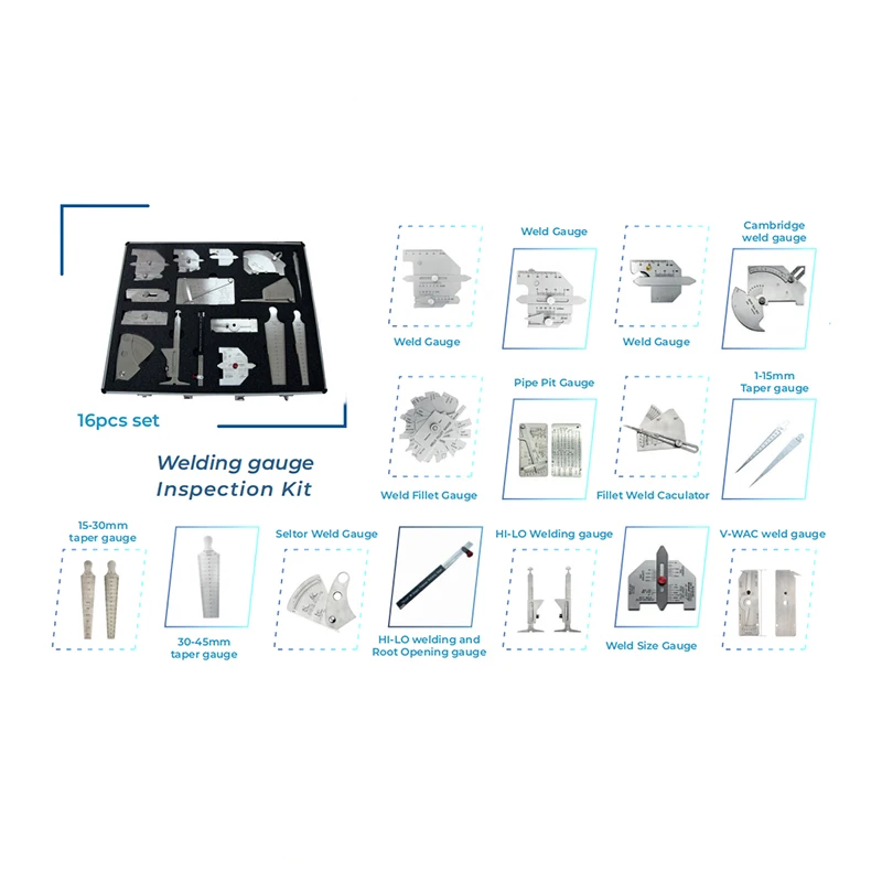 Factory Direct Welding Inspection Fillet Welding Gauge Inspection Tool Kit 16pcs Set