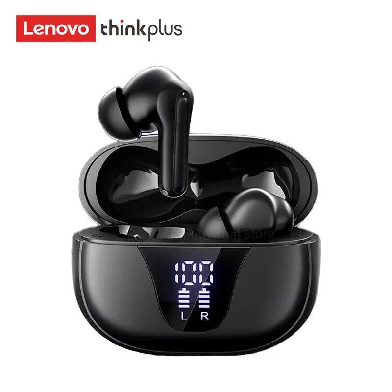 Casque Bluetooth sans fil Lenovo XT58 360° Son stéréo LED écran d'affichage musique écouteurs réduction du bruit sport écouteurs 2025