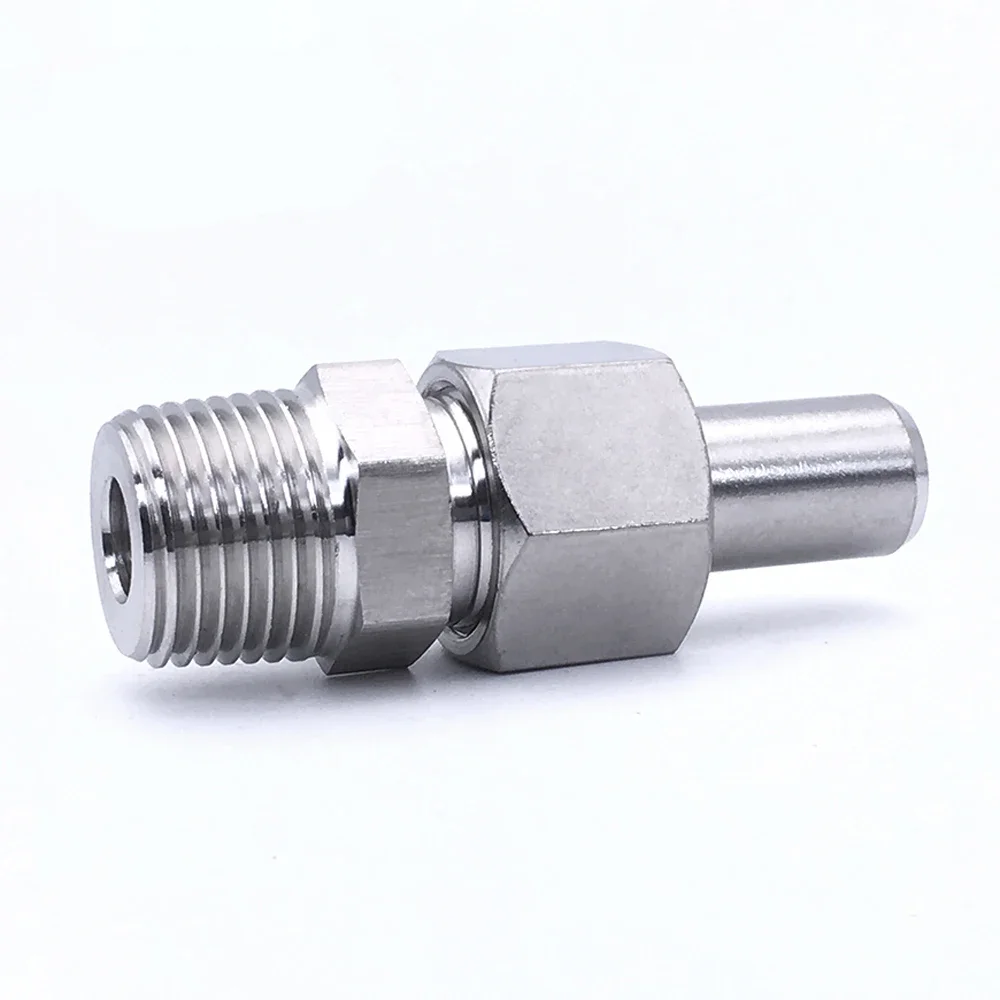 BSPT macho x Butt conector de solda, adaptador OD, 304 aço inoxidável, 10mm, 12mm, 14mm, 16mm, 20mm, 1/4 pol, 3/8 pol, 1/2 pol, 3/4 pol