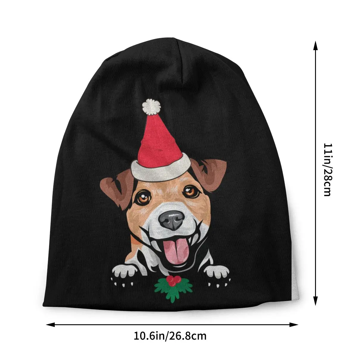 Bonnet Hats Peeking Dog Russell Terrier Men Women's Merry Christmas Thin Cap Street Skullies Beanies Caps