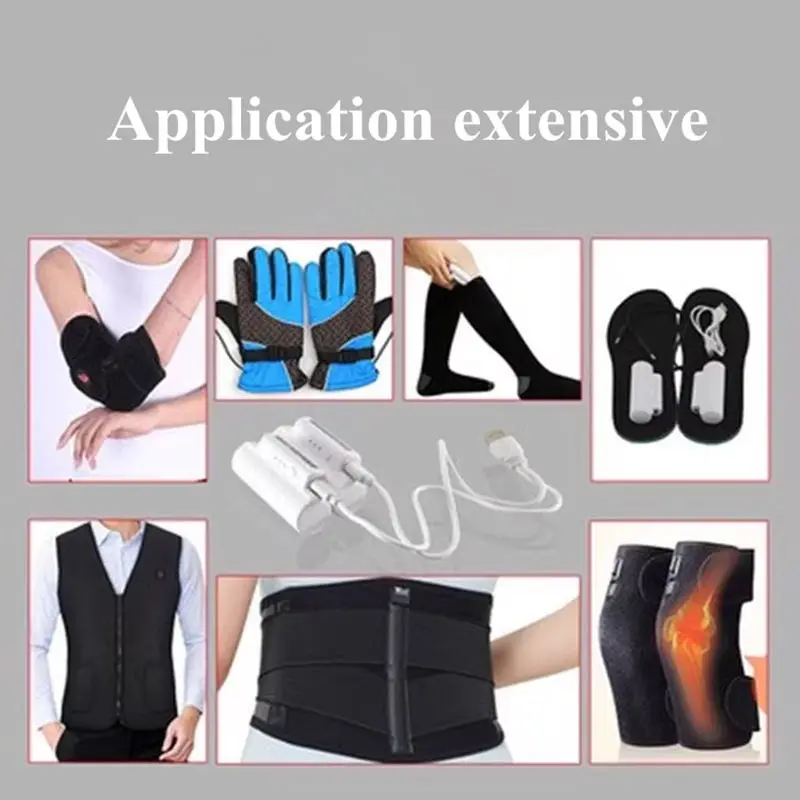 3.7V 2200mAh Rechargeable Battery for Heated Socks Insoles, USB Heating System for Winter Outdoor Sports Skiing Cycling Hiking