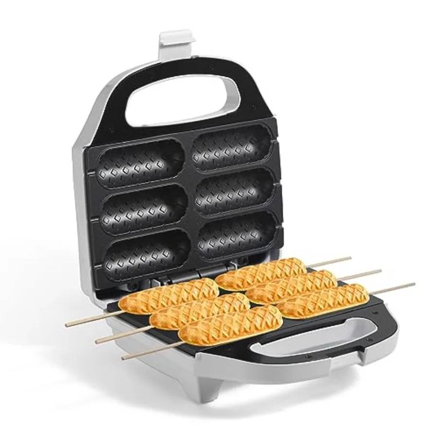 

Waffle Hot Waffle Machine with Non-stick Coating Plate Hot Toaster Make 6 s Waffle Machine Make in Minutes Easy to Clean White