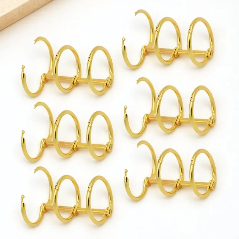 

6Pcs Metal Binder Rings Heavy Duty Iron Loose Leaf Binder Rings for Notebook DIY Book Scrapbook Three Hole Stationery Supplies
