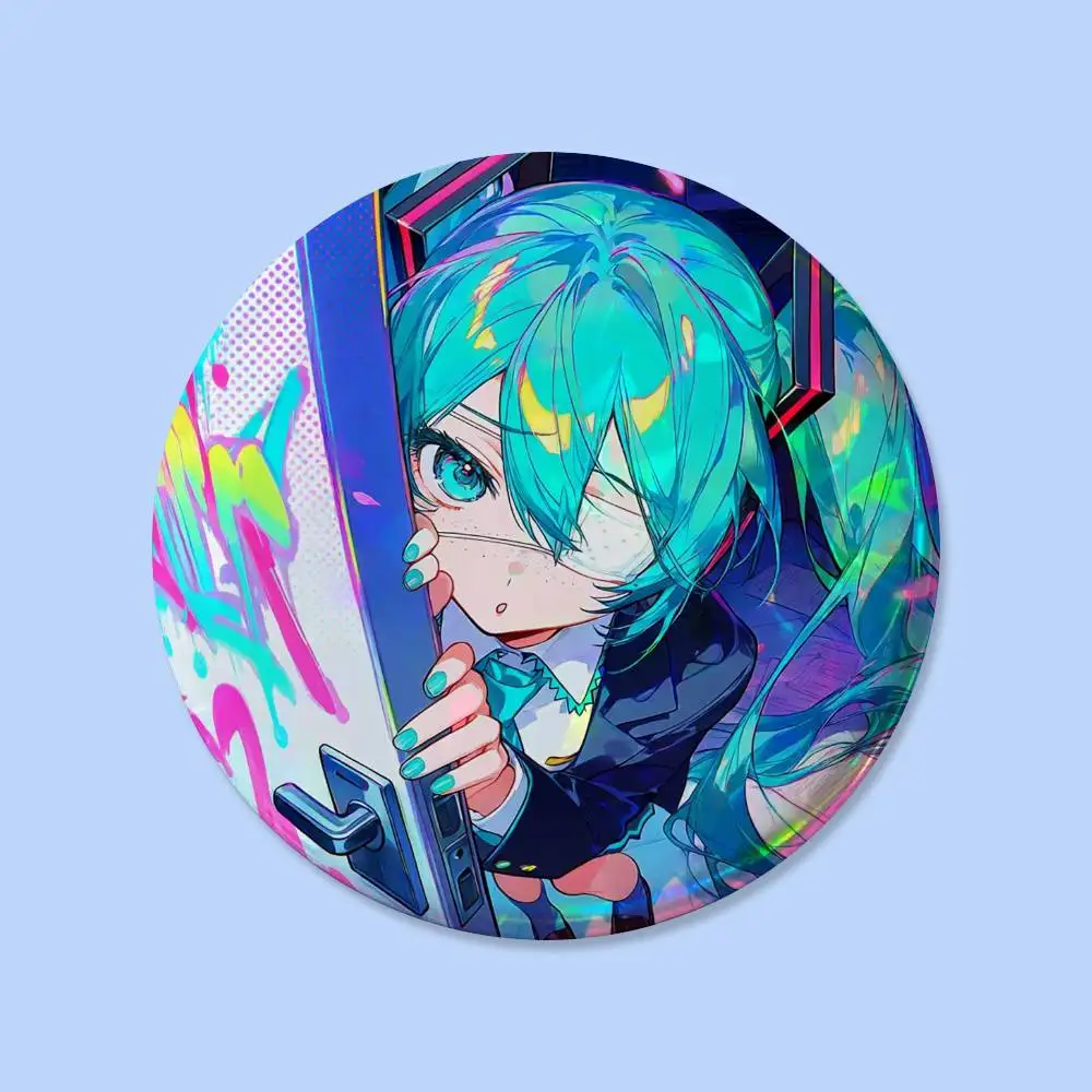 Niedliche M-Miku Kawaii Anstecknadeln Runde Kreative Broschen Taschen-Deko-Accessoires für Fans und Freunde Geschenke – Detail 23