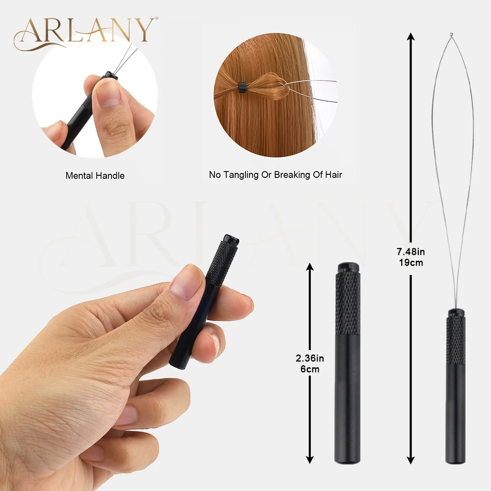 ARLANY 5 قطعة وصلات شعر لوبر للخرز الصغير قابل للإزالة سحب هوك أداة حلقة مقبض عراف لخرز حلقات صغيرة #6
