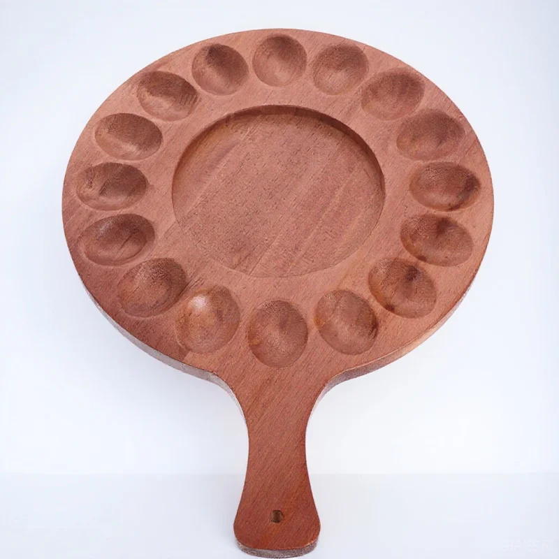 

Devil Egg Tray Wooden Double Sided Divided Storage Plate Egg Holder Serving Platter for Appetizers Desserts Devilled Eggs Holder