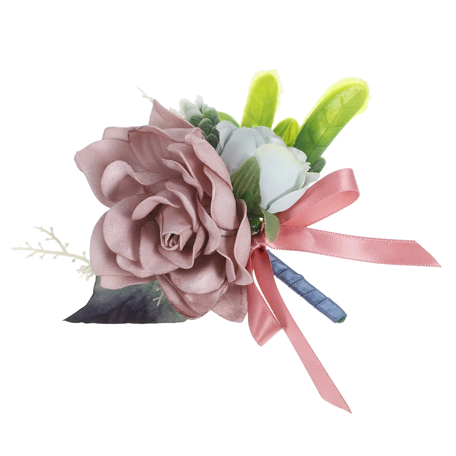 

Artificial Rose Corsage Silk Flower Bridegroom Shoulder Corsages Dresses Wedding Prom Party Lightweight Secure