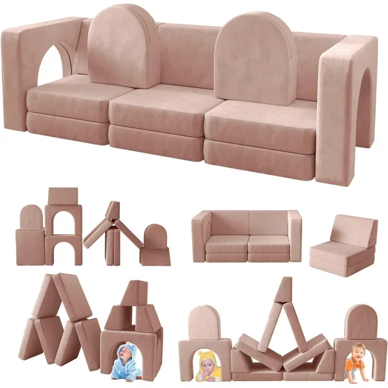 

wanan Kids Couch 12PCS, Modular Kids Play Couch for Playroom Bedroom, 12 in 1 Multifunctional Sofa Playing, Creativing,