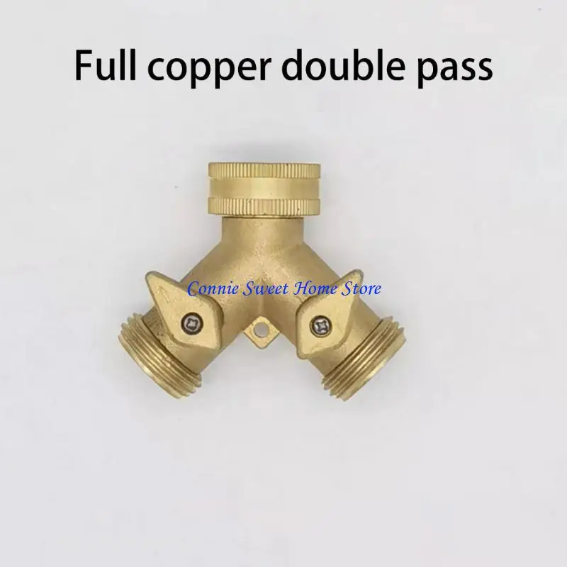 LXAF Brass Garden Hose Y Splitter 2 Valves Outlet Water Hose Adapter Simple Installs
