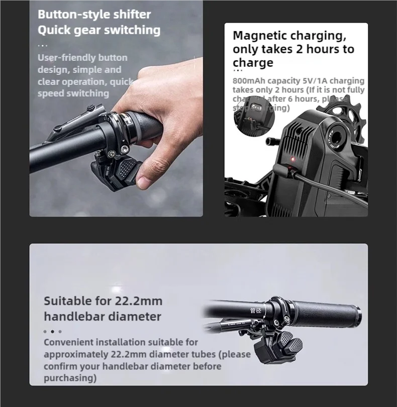 Wheeltop EDS OX 2.0 Kabelloses Elektronisches MTB-Schaltwerk 7-14-Gang Smart-Schalt-System APP-Steuerung ANT+-kompatibel – Detail 18