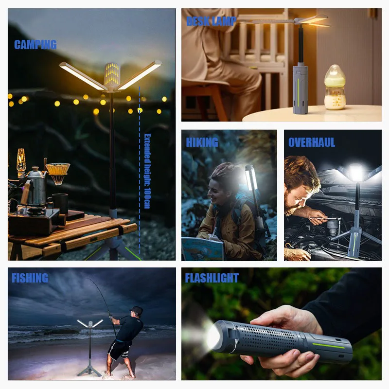 VOLODYMYR nouvelle lumière de Camping en plein air 720 degrés direction continue multi-scènes tout Terrain pliant 3 * LED lumière de Camping