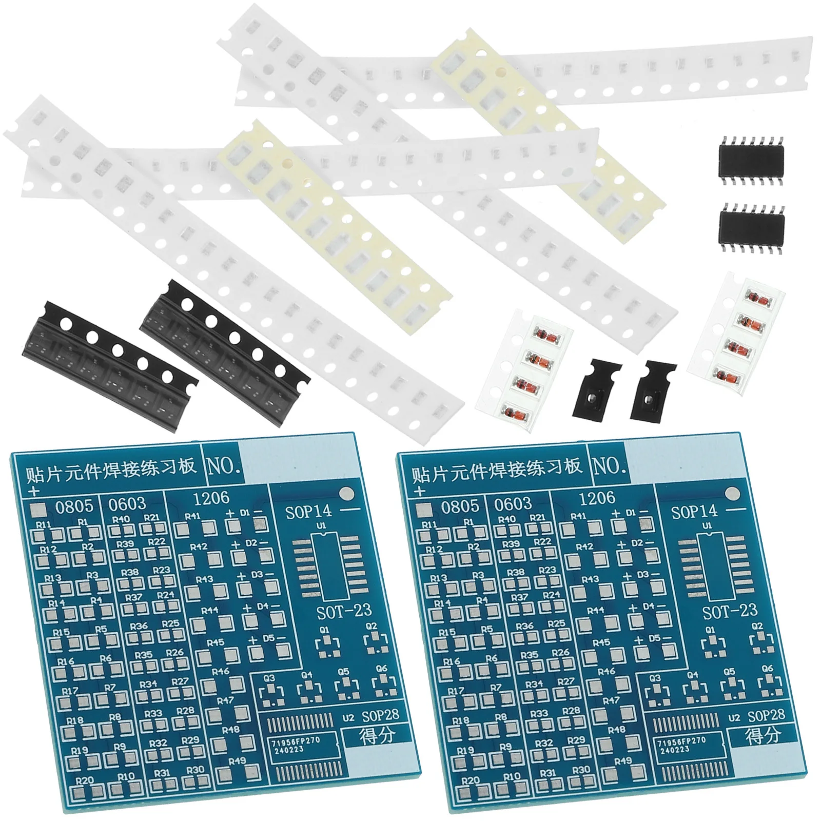 

2 Sets Practice Kit Electronic Component Diy Training Board, Solder Practice Teaching Set, Component Soldering Accessories,