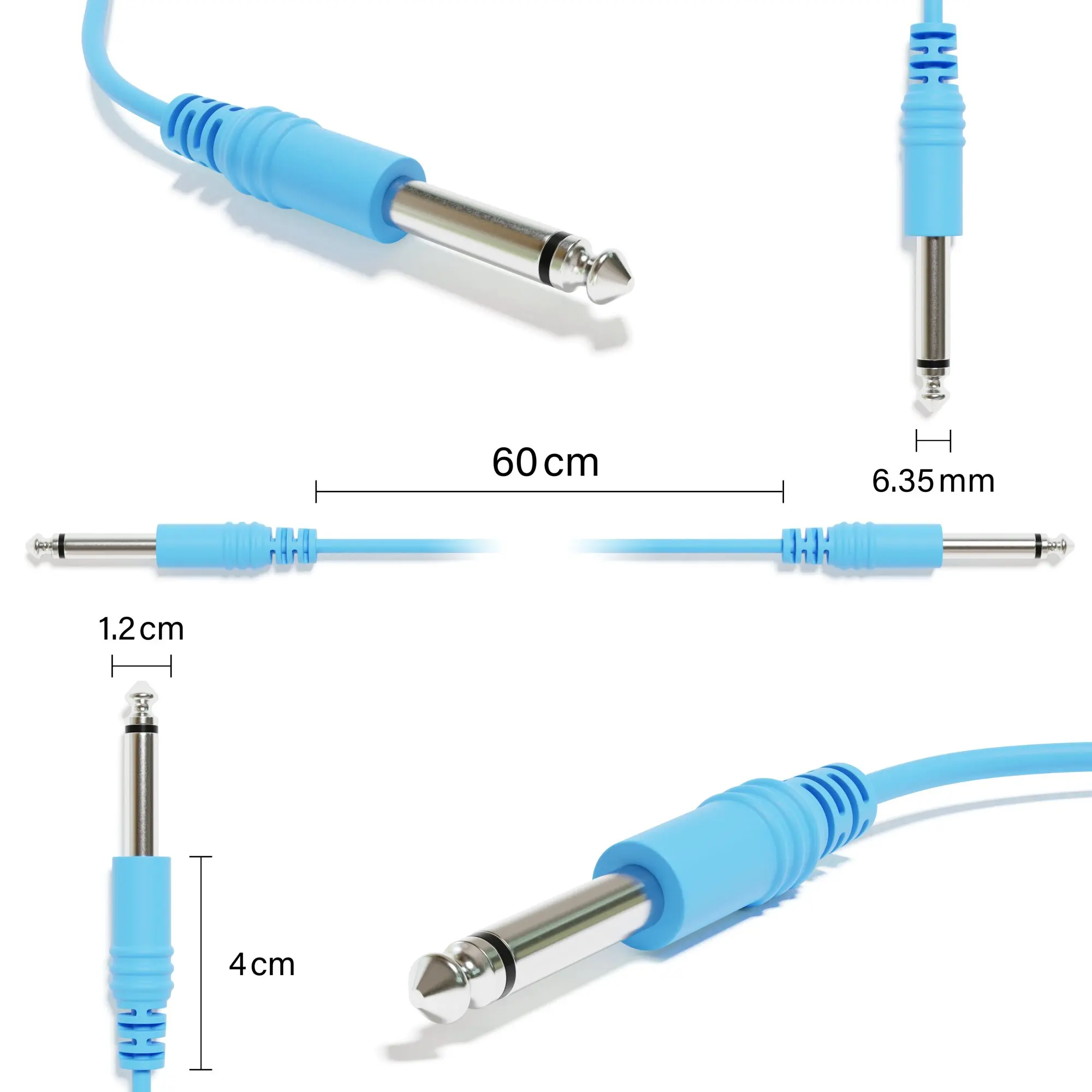 ExcelValley - 6A-Pack - Mono Instrument Guitar Cable - Patch Lead TS 6.35mm 1/4\