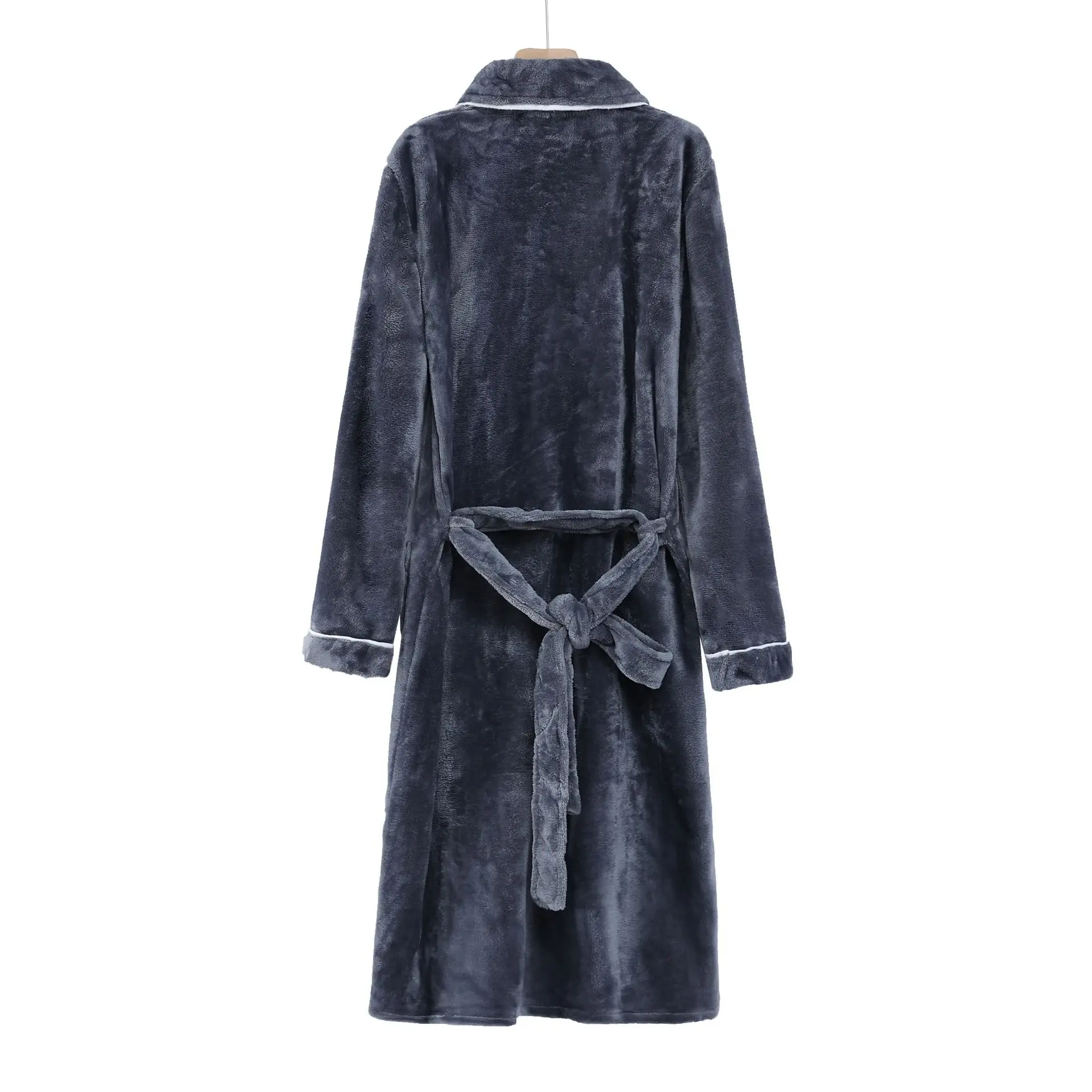 Autumn Winter Long Coral Velvet Hotel Style Men's Robe Autumn Winter Plush Bathrobe Comfortable Home Sleepwear Mens Pyjamas