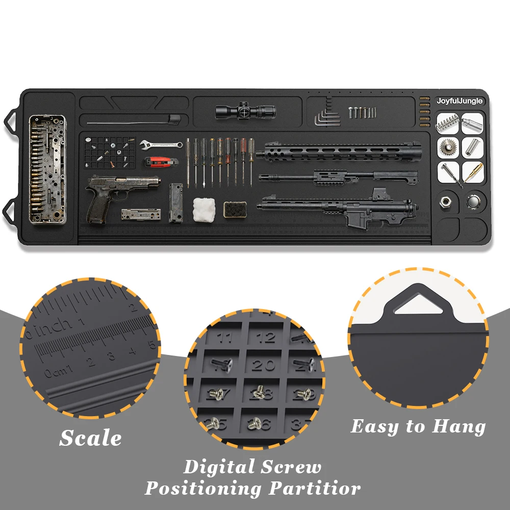 Gun Cleaning Mat Rope Brush Cotton Pad Swab Kit Gun Maintenance Mat with Magnetic Dots Pistol Rifle Gun Repair Mat Cleaning Tool view 3