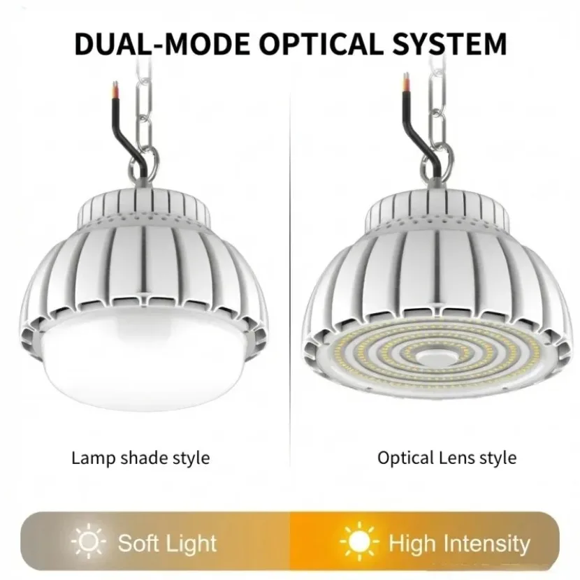 Modern High Brightness LED High Bay Light Industrial Chain Chandelier Energy Saving Lamp for Factory Warehouse Workshop Garage
