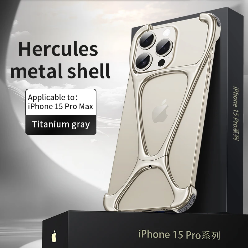 

Alloy Bare Metal Feel Phone Case For Iphone 13 14 15 Pro Max Metal Frameless Heat Dissipation Phone Cover For IPHON 14 15 Promax