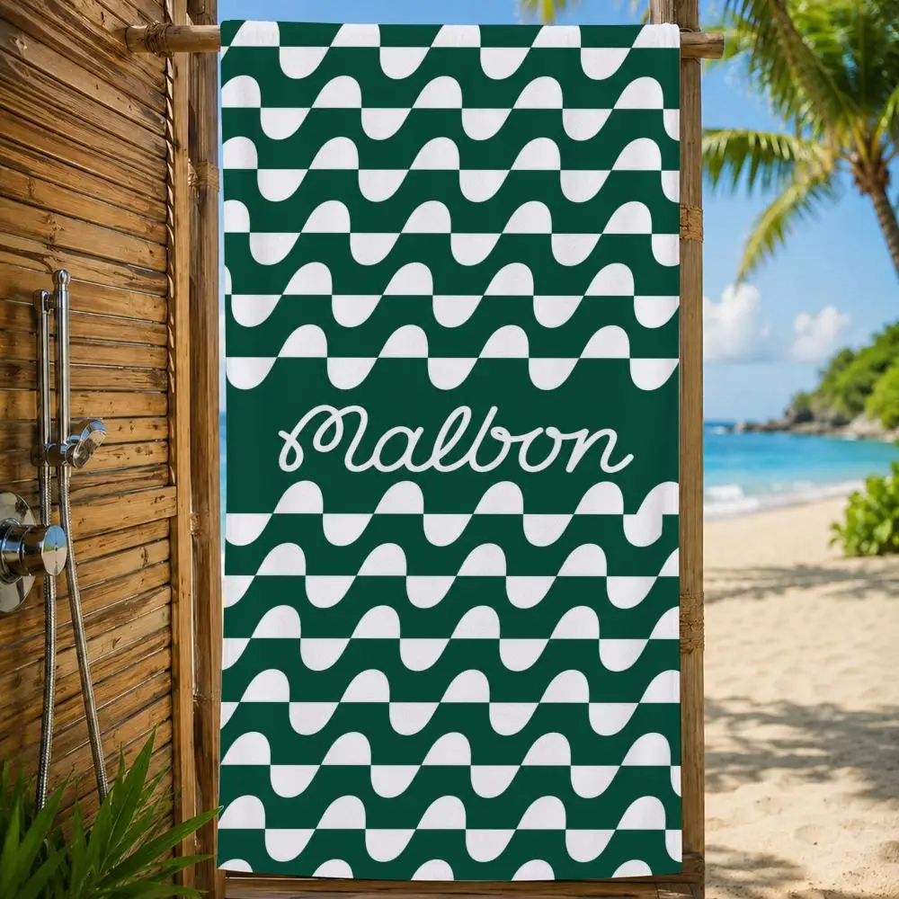 Marke Malbon Golfhandtuch, großes bedrucktes, schnell trocknendes Mikrofaser-Strandtuch, Gesichtstuch, weich, leicht, für Fitness, Camping, Spa – Detail 15