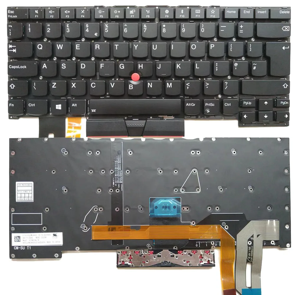 UK Backlit Keyboard for Lenovo Thinkpad T490S T495S T14S GEN 1 P1 X1 Extreme Gen 1/ Gen2 20NX 20NY SN20R66015 UK Layout