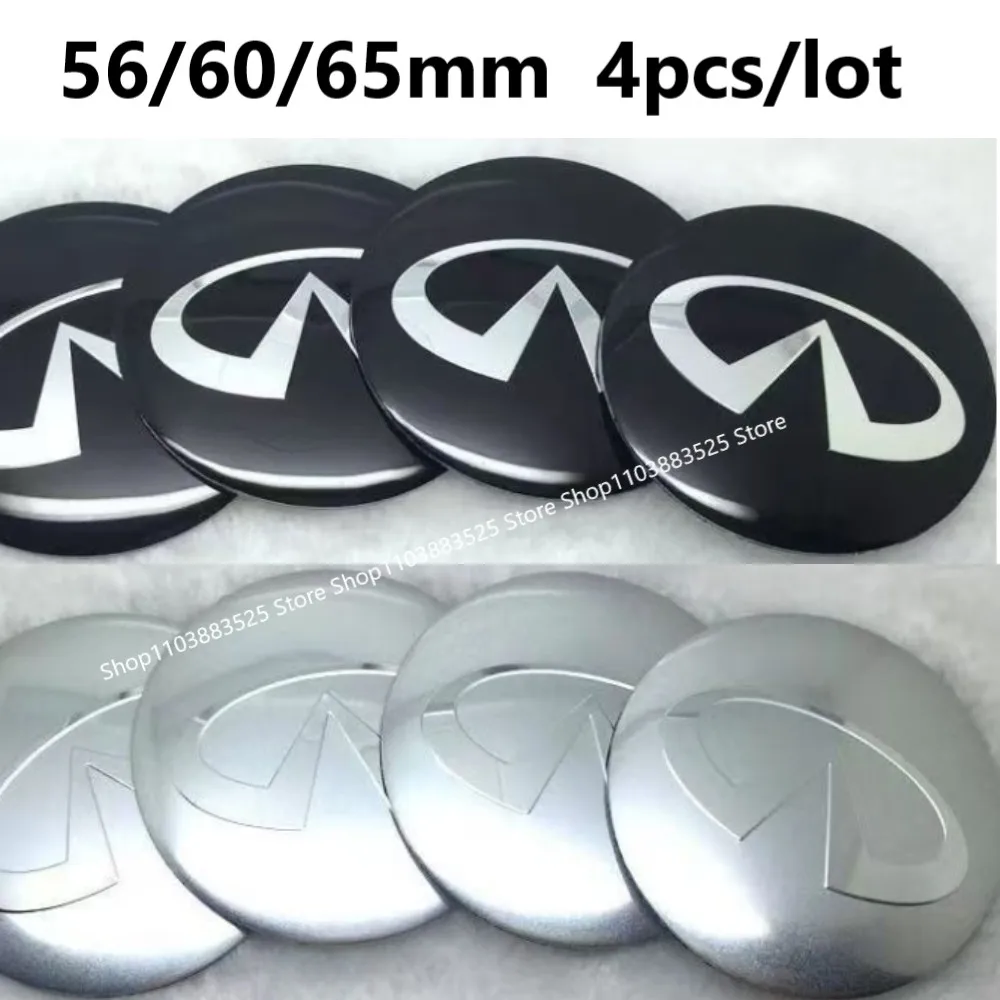 

4pcs 56/60/65mm Car Wheel Center Hub Cap Emblem Badge Stickers For Infiniti Q50 Q30 Q80 Q70 QX70 QX60 G25 G20 EX35 FX45 FX37