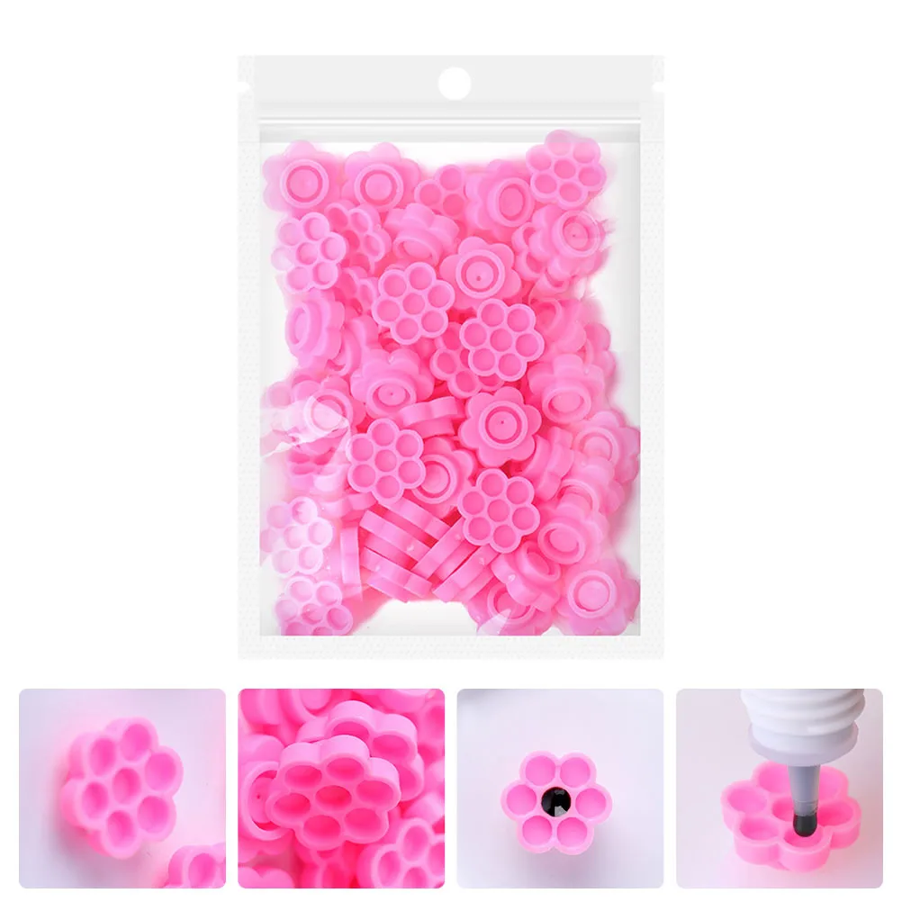 100개 일회용 글루 컵 속눈썹 연장 도구 안정적인 건조 방지 메이크업 용품 접착제 컵